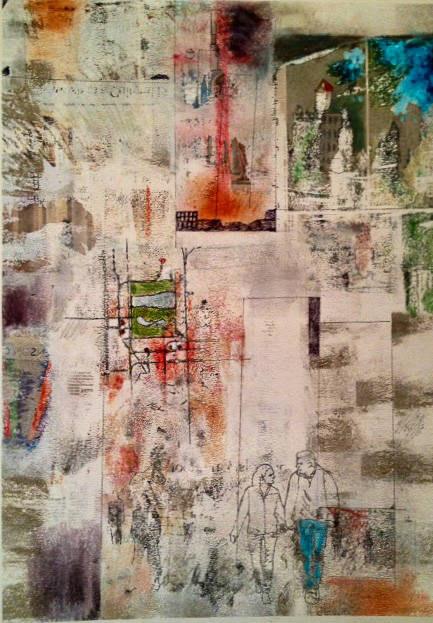 Central Park West II<br />Oil paint on paper 25x33inches<br />- SOLD