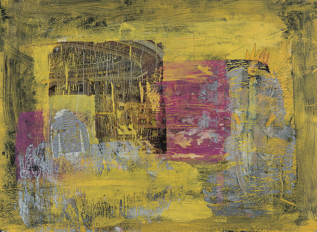 The Emperor Has No Clothes<br />35x28inches<br />Acrylic and photo transfer on paper
